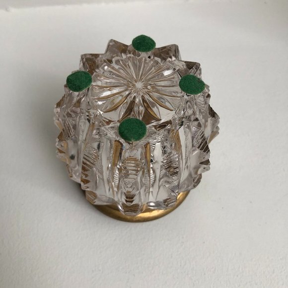 Antique Cut Crystal Jewelry Trinket Jar with Lid - Picture 4 of 4